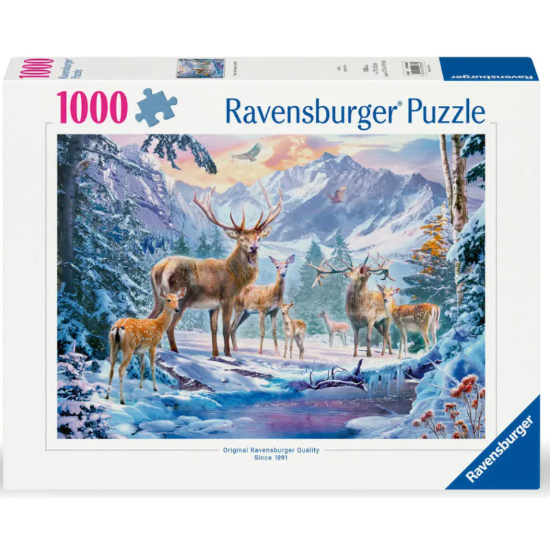 Ravensburger - Puzzle 1000 pièces - Chevreuils et cerfs en hiver