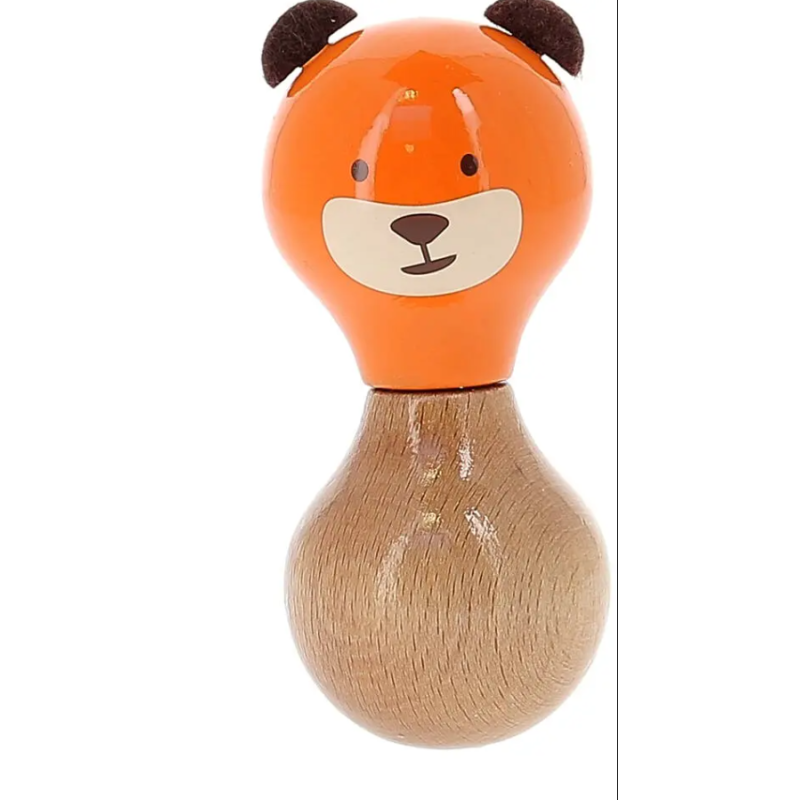 Vilac - Jouet en bois - Hochet maracas - Marcel l'ours