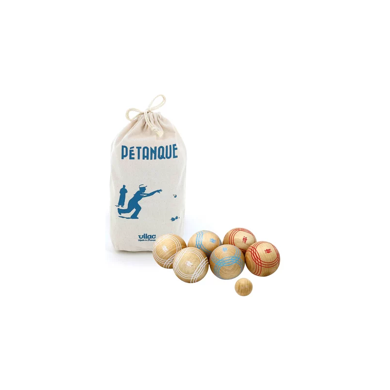 Vilac - Jeu d'extérieur - Jeu de pétanque en bois compet