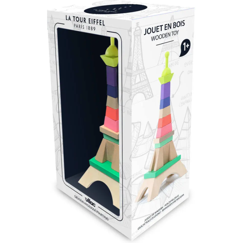 Vilac - Jouet en bois - Tour Eiffel empilable