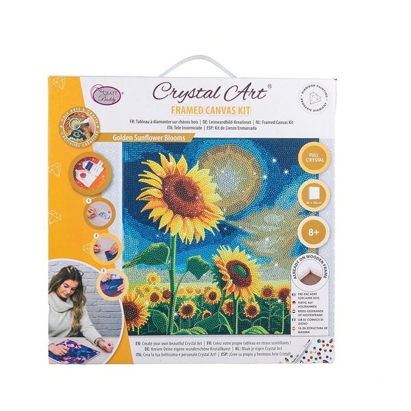Crystal Art - Tableau à diamanter - Tournesols dorés