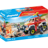 Playmobil - 71824 - Action Heroes - Véhicule de pompiers avec bidon enflammé