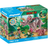 Playmobil - 71821 - Dinos - Tricératops avec bébé et explorateur