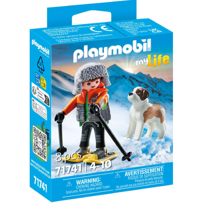 Playmobil - 71741 - MyLife - Garcon en raquette avec Saint Bernard