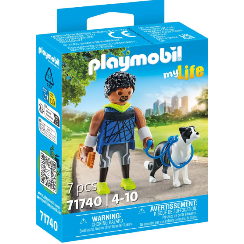 Playmobil - 71740 - MyLife - Homme sportif avec border collie