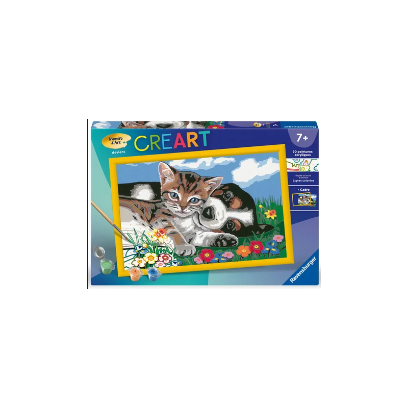 Ravensburger - Peinture par numéro - Une belle amitié chien chat - 31x21cm