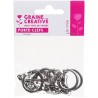 Graine créative - Porte clefs hématite - 6 pièces avec mousquetons