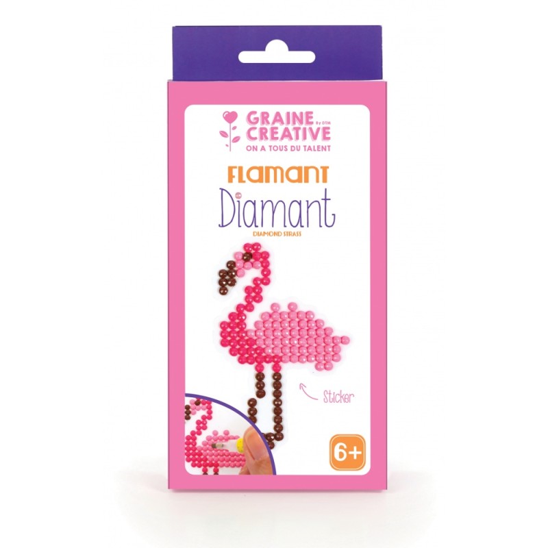 Graine créative - Sticker à diamanter - Flamant rose
