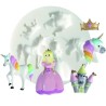 Graine créative - Moule en silicone pour Fimo - Licorne et princesse