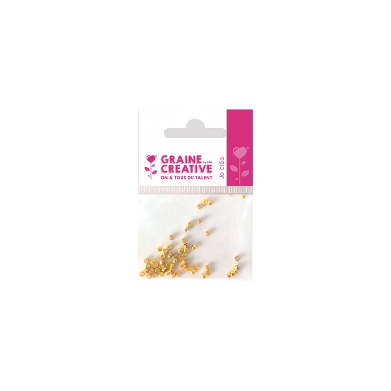Graine créative - Sachet de 60 perles à écraser - Or - 2mm
