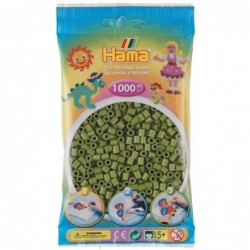 Hama - Perles - 207-84 - Taille Midi - Sachet 1000 perles vert olive