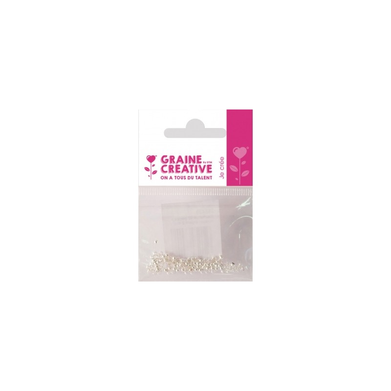 Graine créative - Sachet de 60 perles à écraser - Argent - 2mm