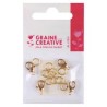 Graine créative - Sachet de 4 fermoirs mousquetons - Or - 12mm avec anneaux