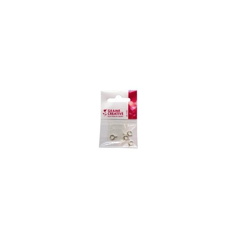 Graine créative - Sachet de 4 fermoirs à ressort - Argent - 7mm