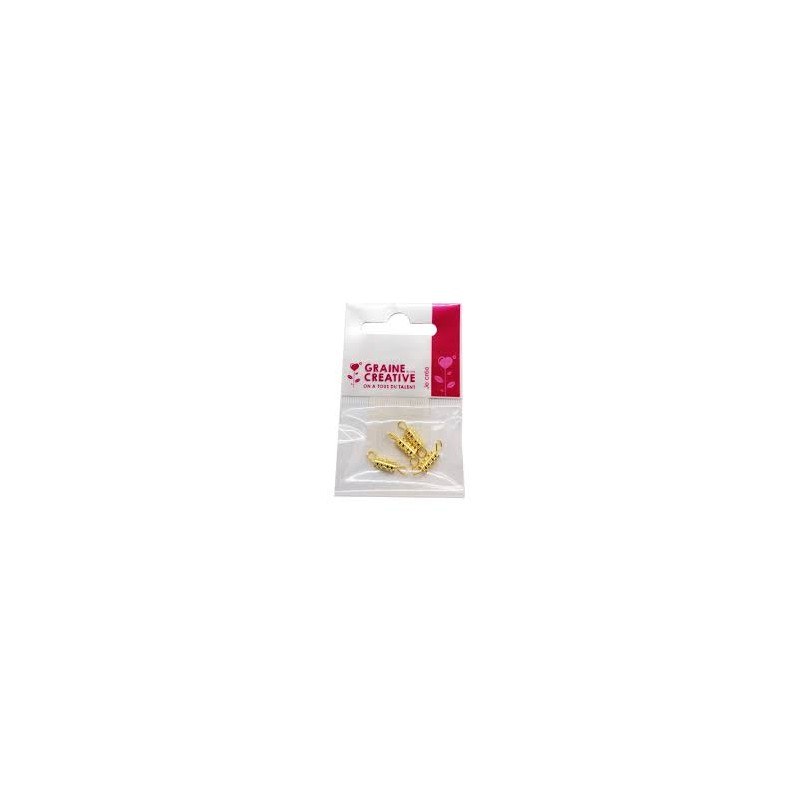 Graine créative - Sachet de 4 fermoirs cylindriques - Or