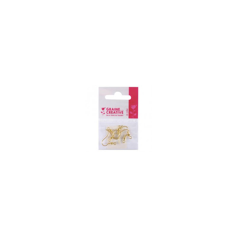 Graine créative - Sachet de 6 boucles d'oreilles pendentifs - Or