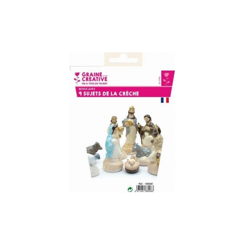 Graine créative - Blister de 9 moules en latex pour crèche