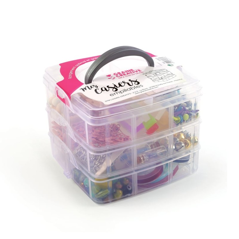 Graine créative - Casiers empilables pour rangement de loisirs créatifs