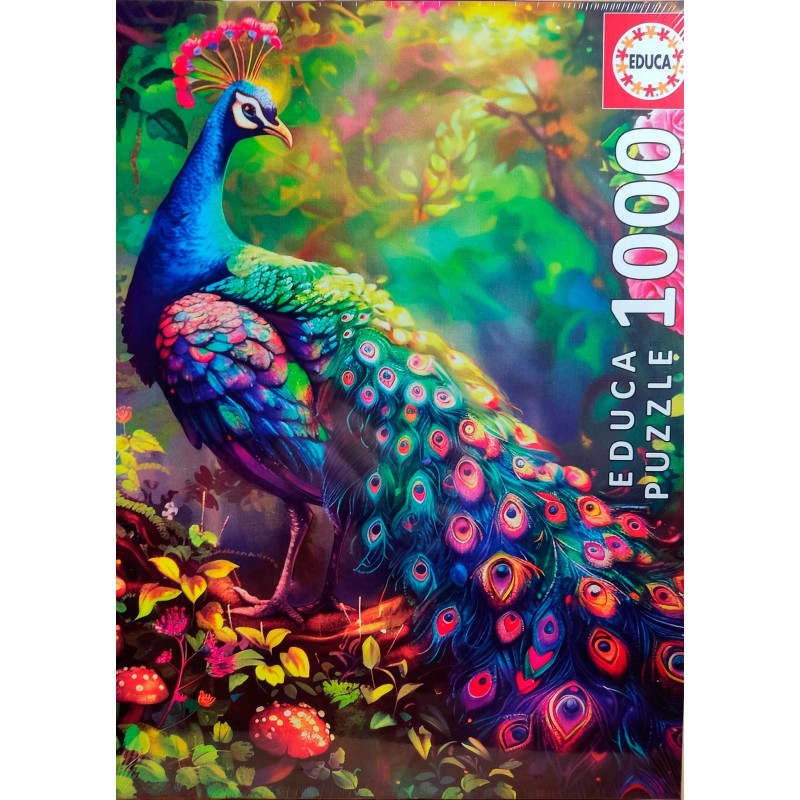 Educa - Puzzle 1000 pièces - Jardin des paons