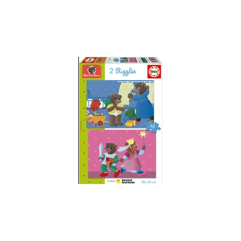 Educa - Puzzles 2x48 pièces - Petit ours brun