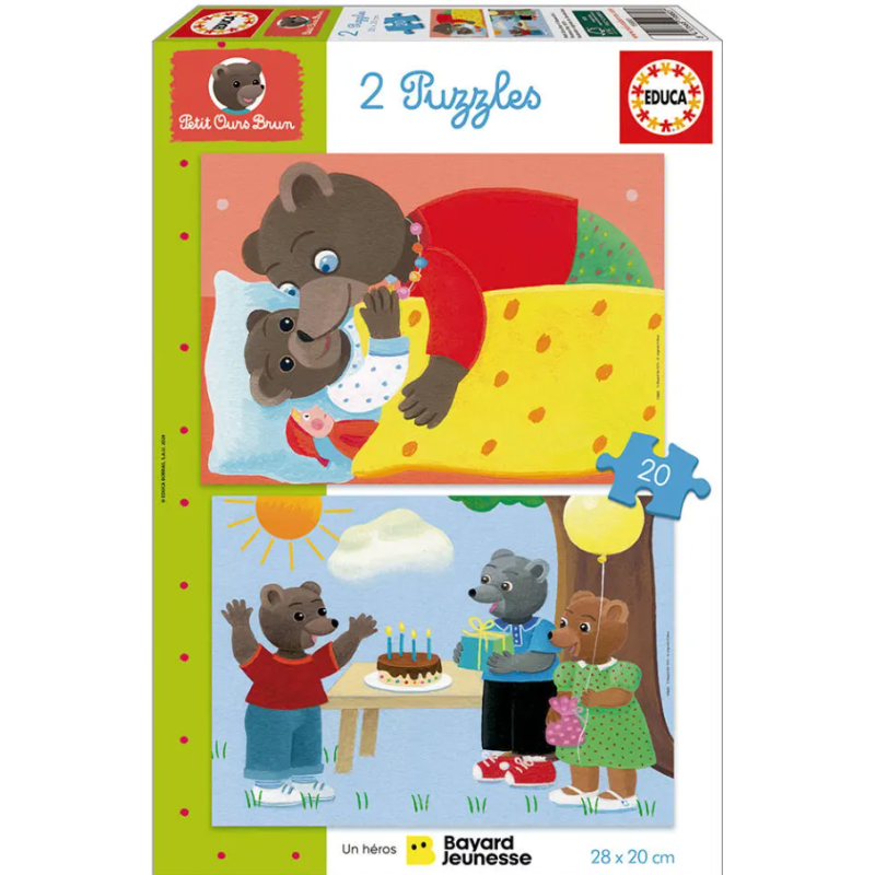 Educa - Puzzles 2x20 pièces - Petit ours brun