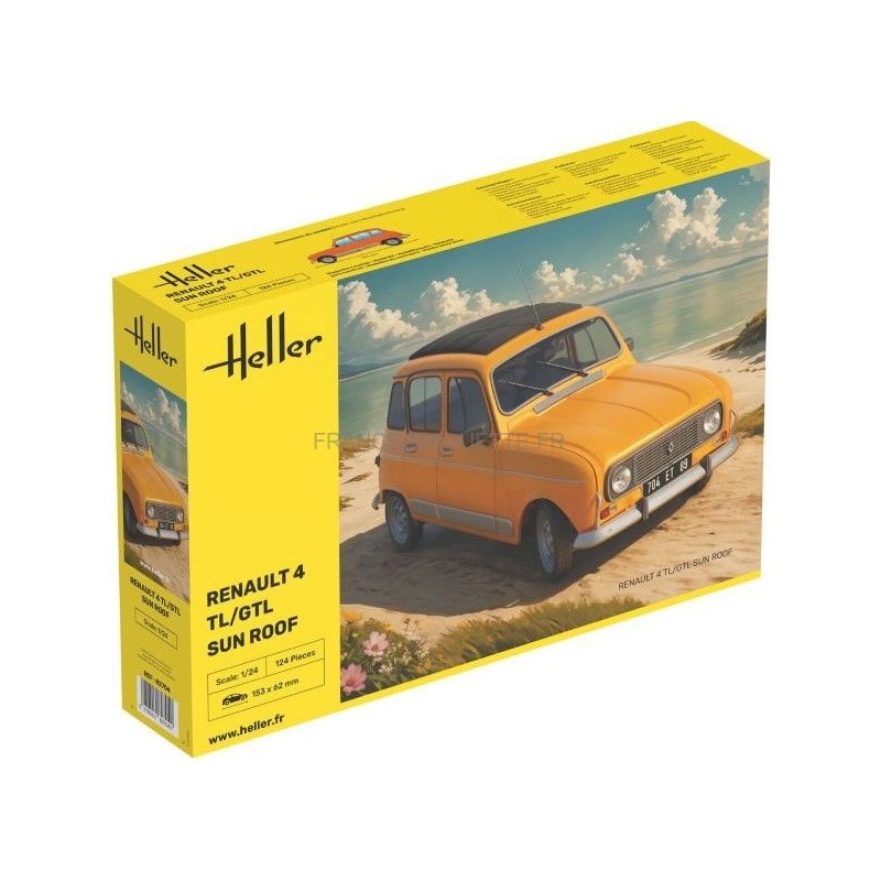 Heller - Maquette de voiture - Renault 4 TL/GTL Sun Roof - 1:24