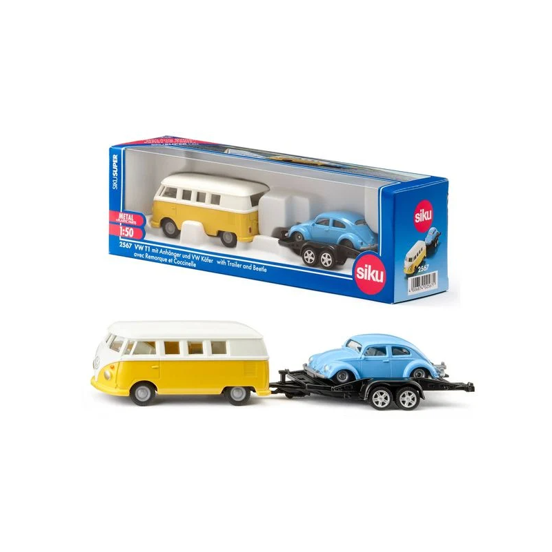 Siku - 2567 - Véhicule miniature - Volkswagen T1 avec remorque et coccinelle