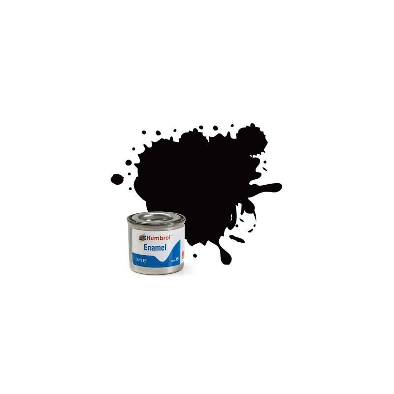 Humbrol - Peinture enamel - Noir de charbon satiné H85 - 14ml