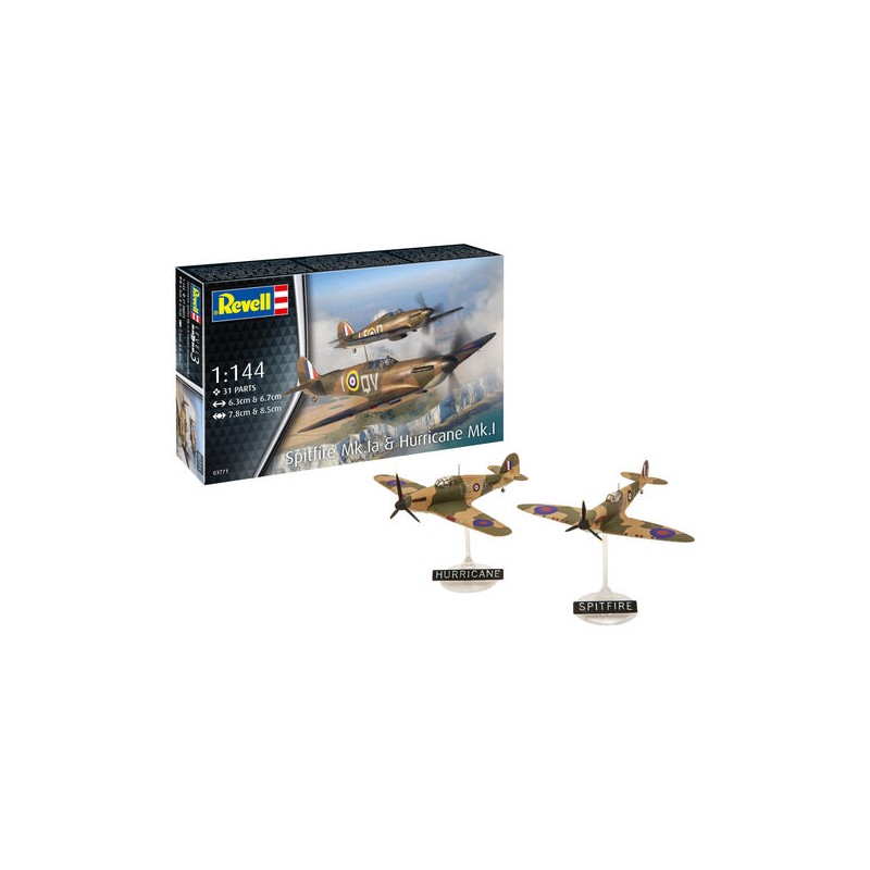 Revell - 03771 - Maquette d'avion - Spitfire MK.IA et Hurricane MK.I - 1:144