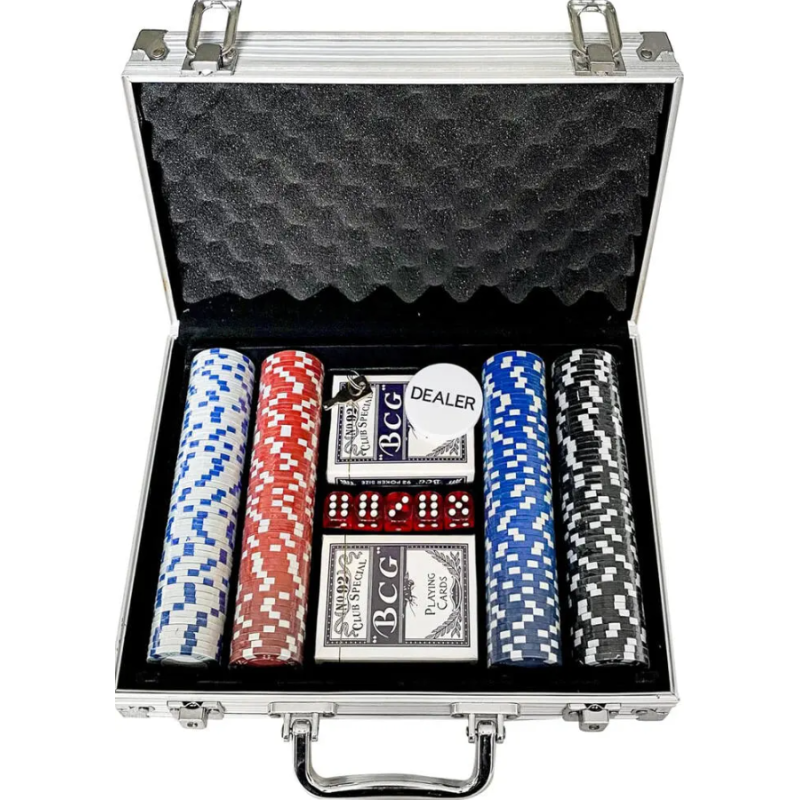 MGM - Mallette de poker métal premium - 200 jetons pro 11,5g avec jeux de cartes et accessoires