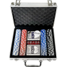 MGM - Mallette de poker métal premium - 200 jetons pro 11,5g avec jeux de cartes et accessoires