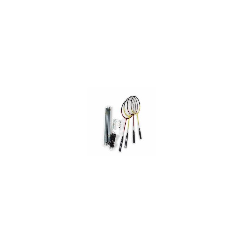 MGM - Housse avec 4 raquettes de badminton, filet et volants
