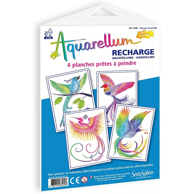Sentosphère - 656R - Aquarellum recharge - Oiseaux du paradis