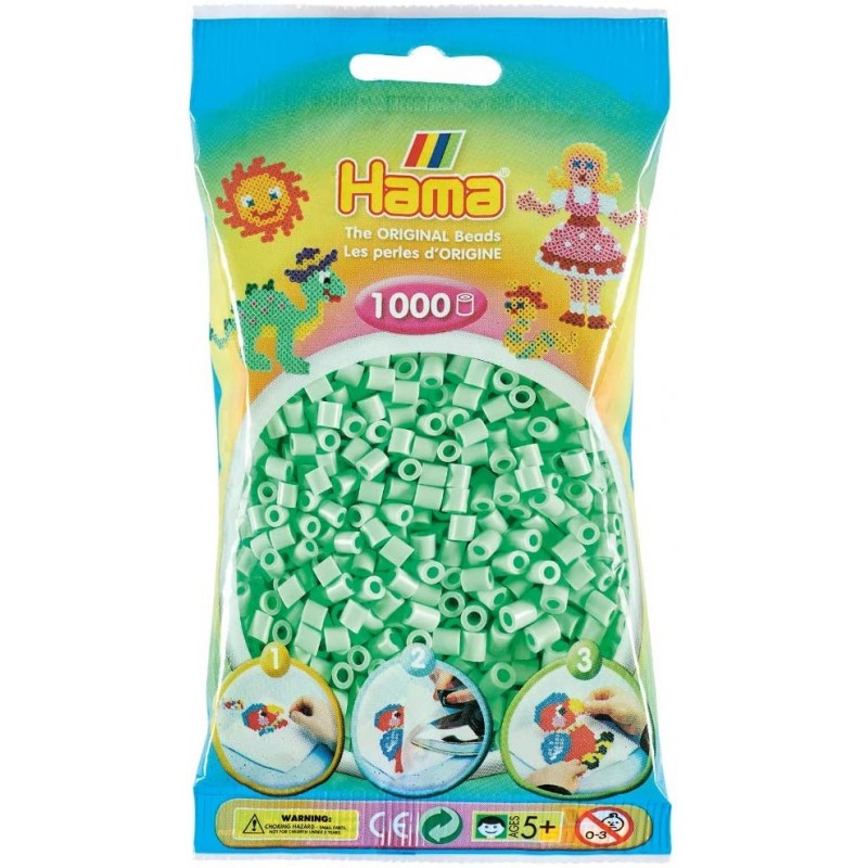 Hama - Perles - 207-98 - Taille Midi - Sachet 1000 perles menthe pastel