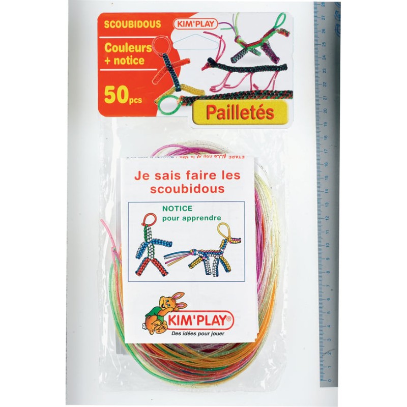Kim Play - Blister de 50 scoubidous pailletés