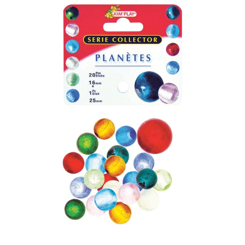 Kim Play - Filet de 20 billes et 1 calot - Planètes