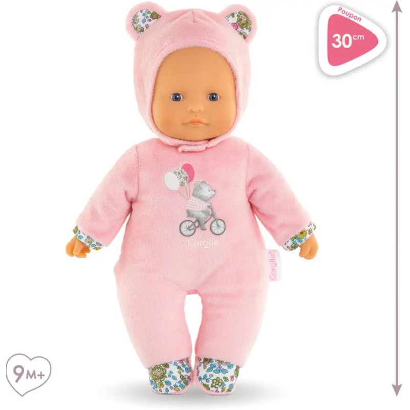Corolle - Doudou - Petit coeur ours rose