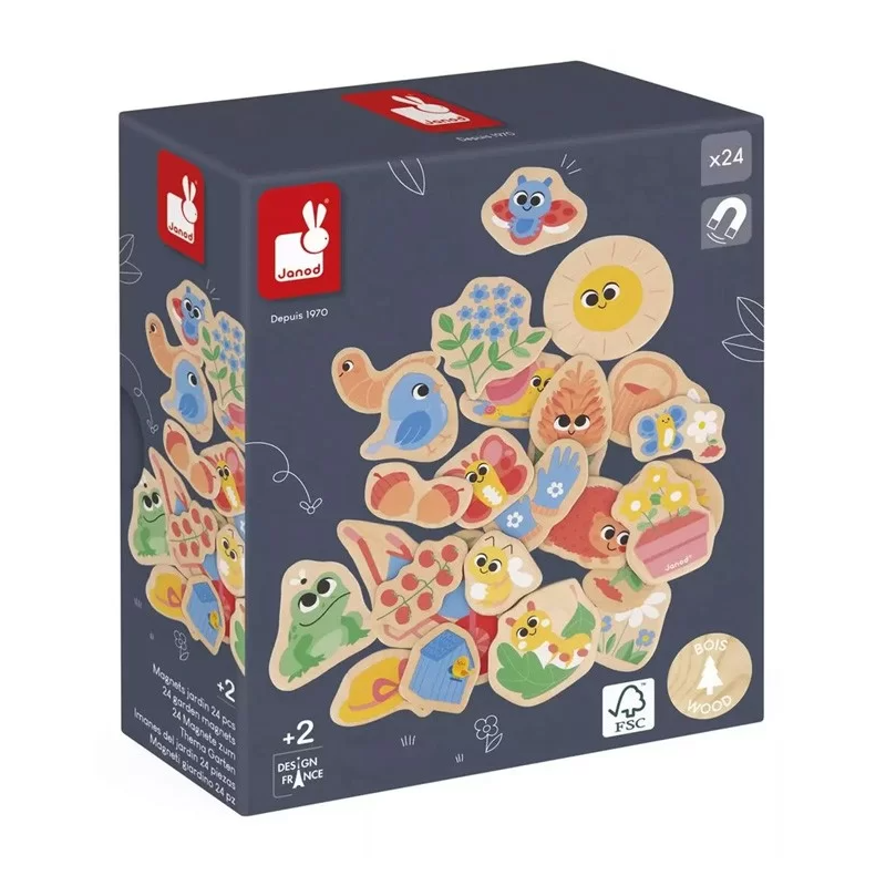 Janod - Loisirs créatifs - Magnets du jardin - 24 pièces