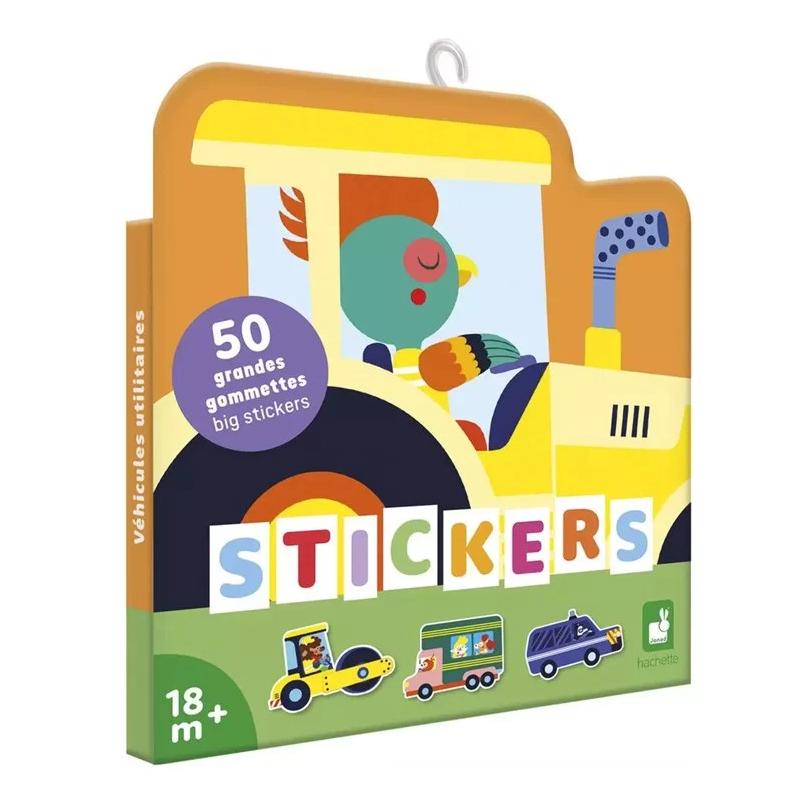 Janod - Loisirs créatifs - Blister de 50 gommettes véhicules