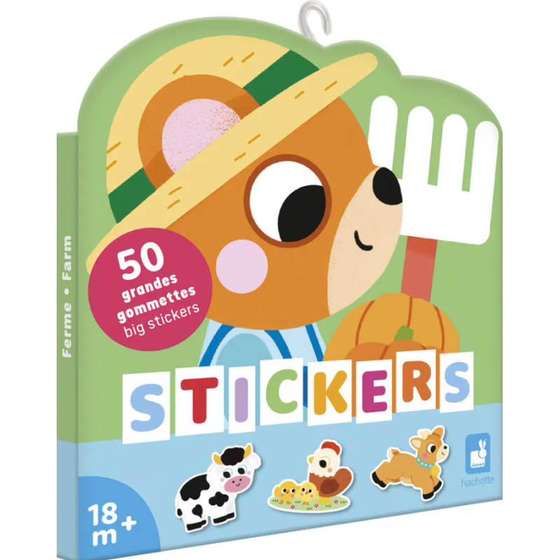 Janod - Loisirs créatifs - Blister de 50 gommettes animaux de la ferme