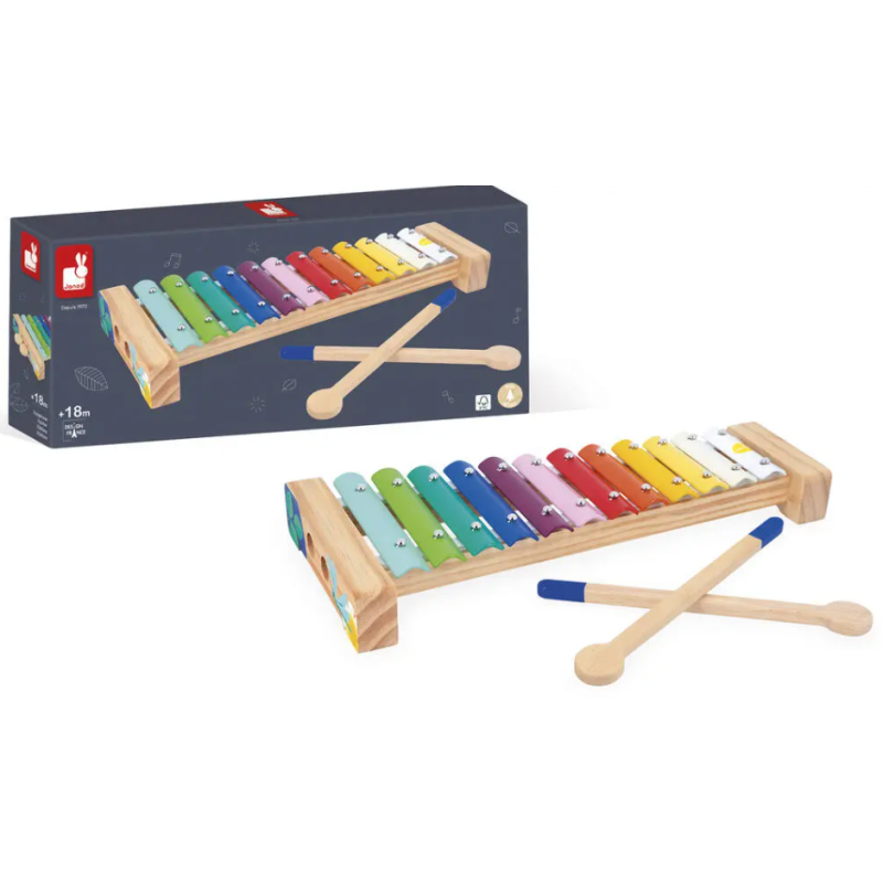 Janod - Jouet musical enfant - Xylophone Gioia en bois et métal