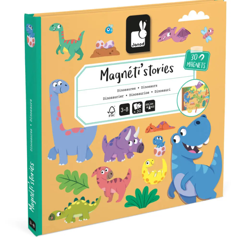 Janod - Jeu magnétique enfant - Magneti?Stories Dinosaures