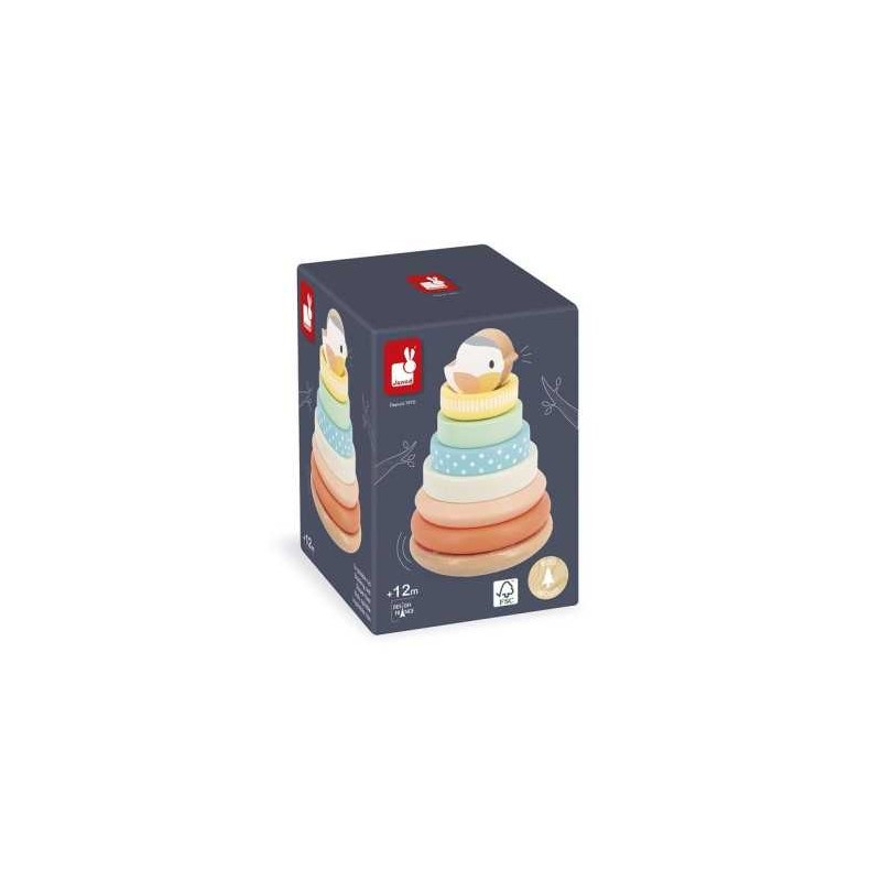 Janod - Jouet éducatif bébé - Nid empilable Pure