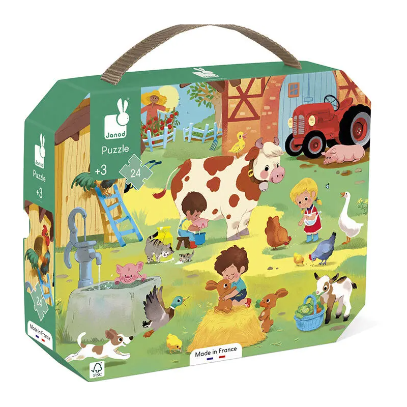 Janod - Puzzle enfant - Une journée à la ferme - 24 pièces