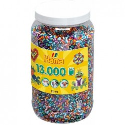 Hama - Perles - 211-90 - Taille Midi - Pot 13000 perles mélange bicolore