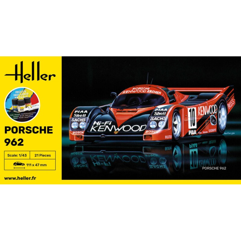 Heller - Maquette de voiture - Starter Kit - Porsche 962 - 1:43