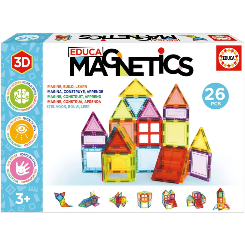 Educa - Jeu magnetics - 26 pièces magnétiques à assembler