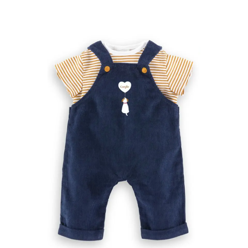 Corolle - Vêtement - T shirt et salopette marine - 30 cm