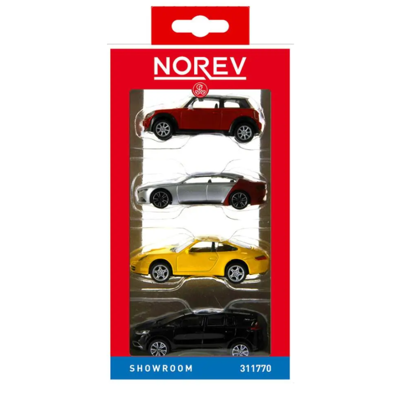 Norev - Véhicule miniature - Blister de 4 voitures showroom - 1:64