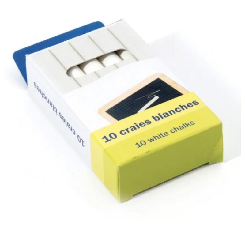 Jeujura - Boite de 10 craies blanches